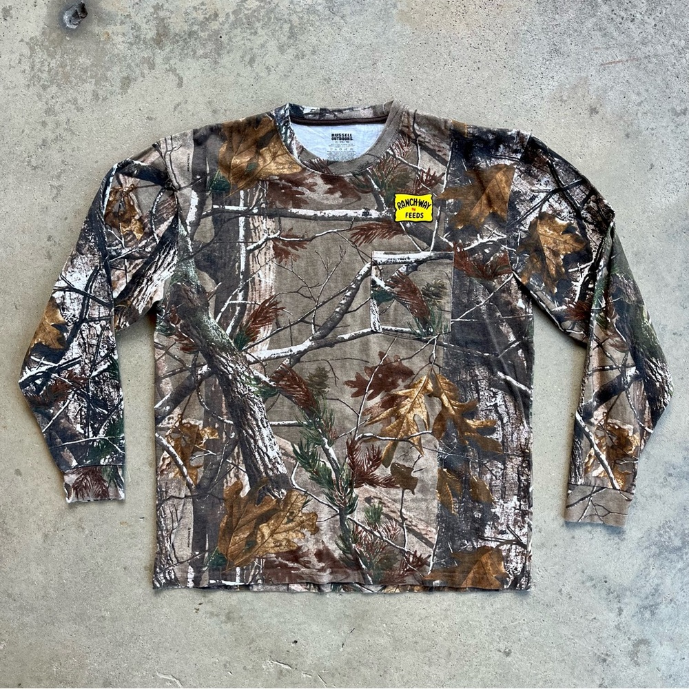 Camo Long Sleeve Pocket Shirt XL Ranch-Way Feeds Fort Collins